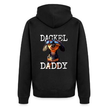 Dachshund Daddy Dachshund Dad Viennese Dad Father's Day - Unisex Premium Organic Zip Hoodie - black - Back - Nico (187cm)