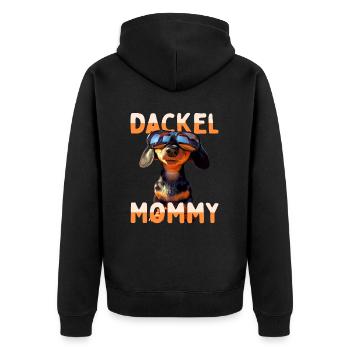 Teckel Maman Teckel Maman Viennoise Maman Fête des Mères - Veste à capuche bio Premium Unisexe - noir - Dos - Nico (187cm)