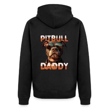 Pitbull Daddy Dad Fête des Pères Pitbull Terrier Dad - Veste à capuche bio Premium Unisexe - noir - Dos - Nico (187cm)