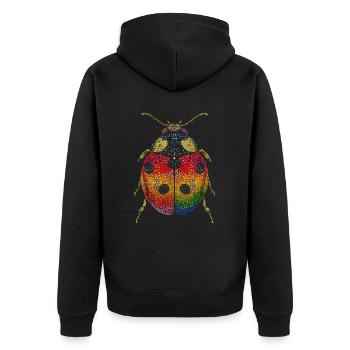Ladybug Ladybug Insects Colorful Cute Ladybugs - Unisex Premium Organic Zip Hoodie - black - Back - Nico (187cm)