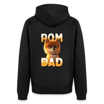 Pom Dad Zwergspitz Daddy Spitz Papa Vatertag Pom - Unisex Premium Bio Zip Hoodie - Schwarz - Hinten - Nico (187cm)