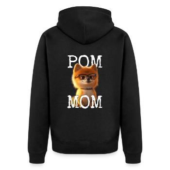 Pom Mom Pomeranian Mommy Spitz Mom Mother's Day Mom - Unisex Premium Organic Zip Hoodie - black - Back - Nico (187cm)
