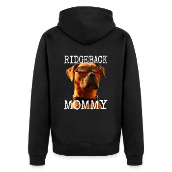 Rhodesian Ridgeback Mommy Dogs Mom Mother's Day Mom - Unisex Premium Organic Zip Hoodie - black - Back - Nico (187cm)