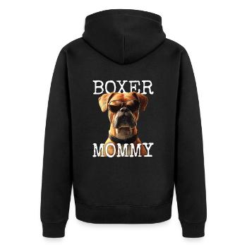 Boxer allemand Maman Fête des mères Boxer Maman - Veste à capuche bio Premium Unisexe - noir - Dos - Nico (187cm)