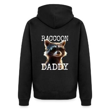 Raton laveur Papa raton laveur Fête des pères Papa raton laveur - Veste à capuche bio Premium Unisexe - noir - Dos - Nico (187cm)