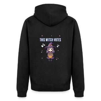 This witch votes - Unisex Premium Organic Zip Hoodie - black - Back - Nico (187cm)