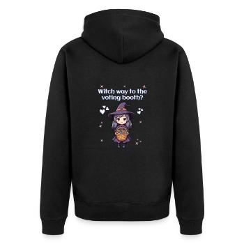 Witch way to the voting booth? - Unisex Premium Organic Zip Hoodie - black - Back - Nico (187cm)