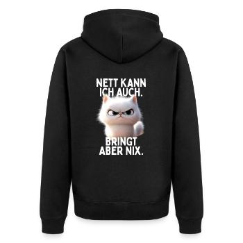Sympa je peux aussi apporter mais pas de chats de bureau - Veste à capuche bio Premium Unisexe - noir - Dos - Nico (187cm)