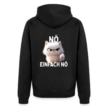 nope just nope cat no lazy naysayer cats - Unisex Premium Organic Zip Hoodie - black - Back - Nico (187cm)