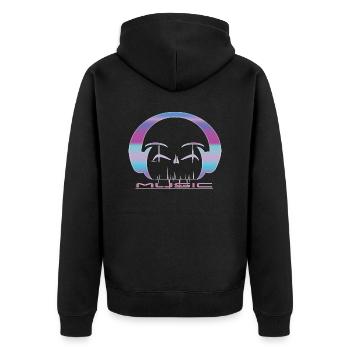 Casque de musique coloré - Veste à capuche bio Premium Unisexe - noir - Dos - Nico (187cm)