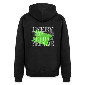 carpenter joke bday woodcutter - Unisex Premium Organic Zip Hoodie - black - Back - Nico (187cm)
