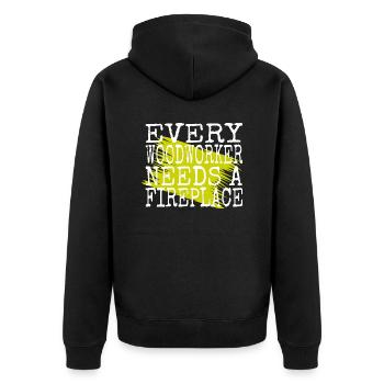 cool logging lumberjackwoodworking cutter - Unisex Premium Bio Zip Hoodie - Schwarz - Hinten - Nico (187cm)