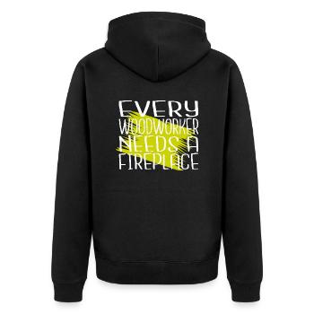 felling carpenter joke hobbyists - Unisex Premium Bio Zip Hoodie - Schwarz - Hinten - Nico (187cm)