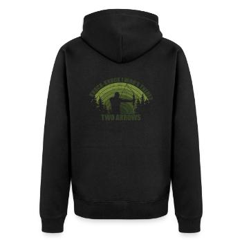 Bogenschießen Bogenschütze Bogenjagd Bogenjäger Spaß - Unisex Premium Bio Zip Hoodie - Schwarz - Hinten - Nico (187cm)