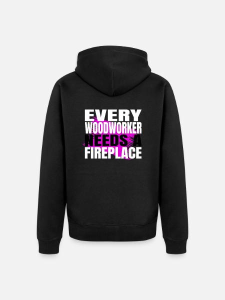 funny woodworking daddesign carpentry - Unisex Premium Organic Zip Hoodie - black