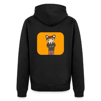 me - Unisex Premium Bio Zip Hoodie - Schwarz - Hinten - Nico (187cm)