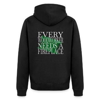carpenter saw sayings - Unisex Premium Organic Zip Hoodie - black - Back - Nico (187cm)