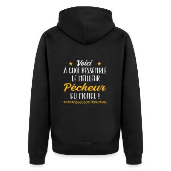 Voici à quoi ressemble meilleur pêcheur du monde - Veste à capuche bio Premium Unisexe - noir - Dos - Nico (187cm)