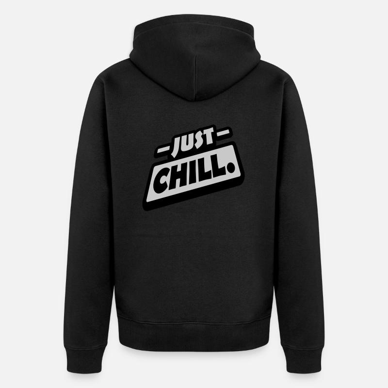 Just Chill Text Logo - Veste à capuche bio Premium Unisexe - noir