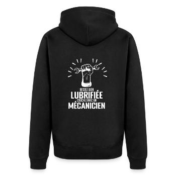 Mécanique Machines Réparation Véhicule Restez bien - Veste à capuche bio Premium Unisexe - noir - Dos - Nico (187cm)