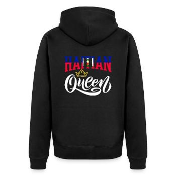 Haïti Reine Haïti Haïti Drapeau - Veste à capuche bio Premium Unisexe - noir - Dos - Nico (187cm)