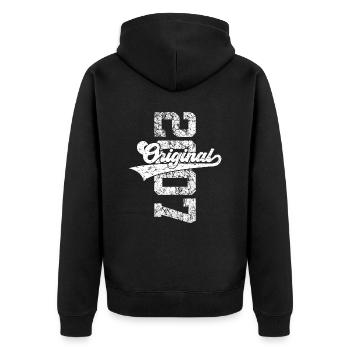 19TH BIRTHDAY ORIGINAL 2007 - Unisex Premium Organic Zip Hoodie - black - Back - Nico (187cm)