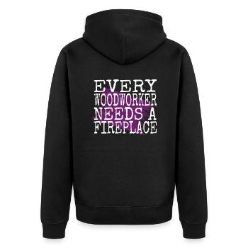 the carpenters carpenter saw birthday present - Unisex Premium Bio Zip Hoodie - Schwarz - Hinten - Nico (187cm)