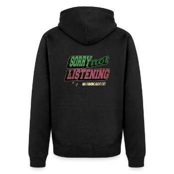 chat fesses tshirts animal guenon kitty grand chat humour - Veste à capuche bio Premium Unisexe - noir - Dos - Nico (187cm)