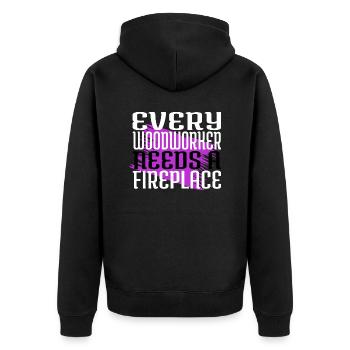 Carpenter Funny Tshirts Statement Lumber - Unisex Premium Organic Zip Hoodie - black - Back - Nico (187cm)