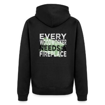 blogger funshirt tree feller logging - Unisex Premium Organic Zip Hoodie - black - Back - Nico (187cm)