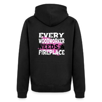 sayings jackhammer gift idea present idea - Unisex Premium Bio Zip Hoodie - Schwarz - Hinten - Nico (187cm)