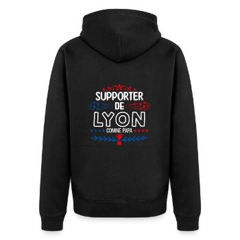supporteur de Lyon - football lyon | fan de lyon. - Veste à capuche bio Premium Unisexe - noir - Dos - Nico (187cm)