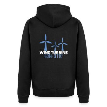Wind turbine technician wind farm wind power - Unisex Premium Organic Zip Hoodie - black - Back - Nico (187cm)