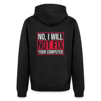 not fix your computer - Unisex Premium Organic Zip Hoodie - black - Back - Nico (187cm)