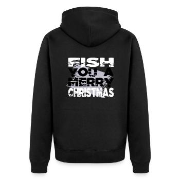 angling funny quote under the tree sayings baby - Unisex Premium Organic Zip Hoodie - black - Back - Nico (187cm)
