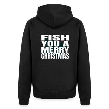 dinosaur tshirt carolina fishing boat - Unisex Premium Bio Zip Hoodie - Schwarz - Hinten - Nico (187cm)