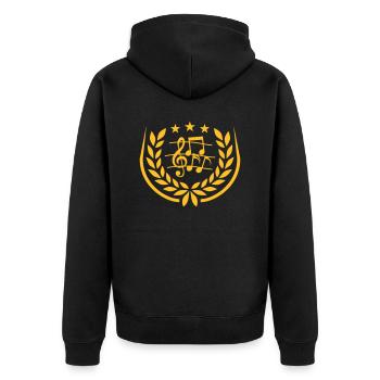 Laurel wreath Music clef - Unisex Premium Organic Zip Hoodie - black - Back - Nico (187cm)
