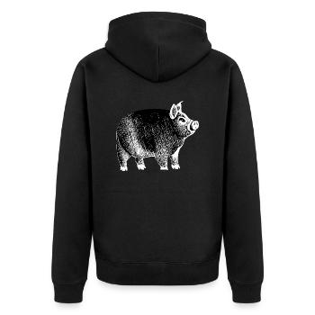 pig sweet pig pigs animal animals 7 - Unisex Premium Organic Zip Hoodie - black - Back - Nico (187cm)