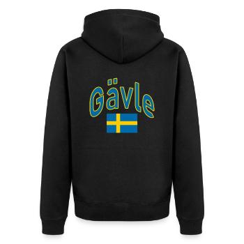 Gävle drapeau suédois - Veste à capuche bio Premium Unisexe - noir - Dos - Nico (187cm)