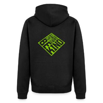 you can be kind - Unisex Premium Bio Zip Hoodie - Schwarz - Hinten - Nico (187cm)