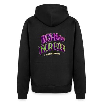 bday chihuahua geschenkidee zitat spaß haustier - Unisex Premium Bio Zip Hoodie - Schwarz - Hinten - Nico (187cm)