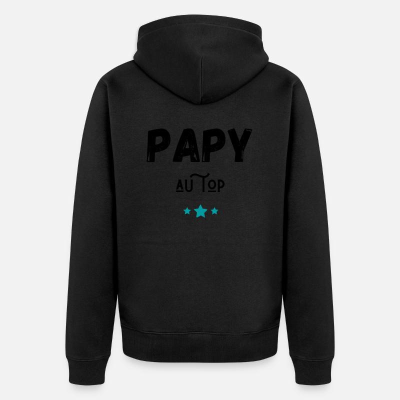 papy au top idée cadeau - Veste à capuche bio Premium Unisexe - noir