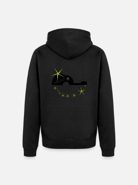 Star guitar - Unisex Premium Organic Zip Hoodie - black