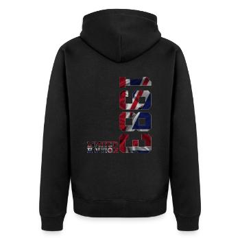 ÉDITION LIMITÉE ANGLETERRE 1983 43E ANNIVERSAIRE BRITANNIQUE - Veste à capuche bio Premium Unisexe - noir - Dos - Nico (187cm)