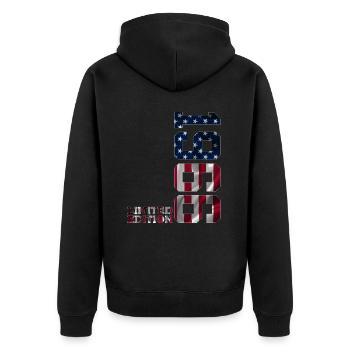 ÉDITION LIMITÉE 1966 USA 60E ANNIVERSAIRE - Veste à capuche bio Premium Unisexe - noir - Dos - Nico (187cm)