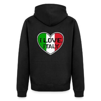 I LOVE ITALY Ich liebe Italien - Veste à capuche bio Premium Unisexe - noir - Dos - Nico (187cm)