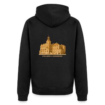 Stollberg Town Hall Erzgebirge District Town Saxony - Unisex Premium Organic Zip Hoodie - black - Back - Nico (187cm)