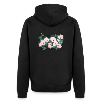 Minimalist flowers - Unisex Premium Organic Zip Hoodie - black - Back - Nico (187cm)