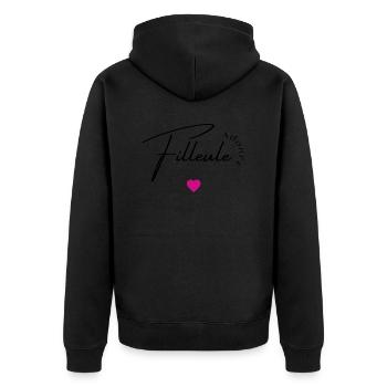 Filleule adorée - Veste à capuche bio Premium Unisexe - noir - Dos - Nico (187cm)