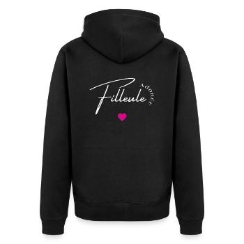 Filleule adorée - Veste à capuche bio Premium Unisexe - noir - Dos - Nico (187cm)